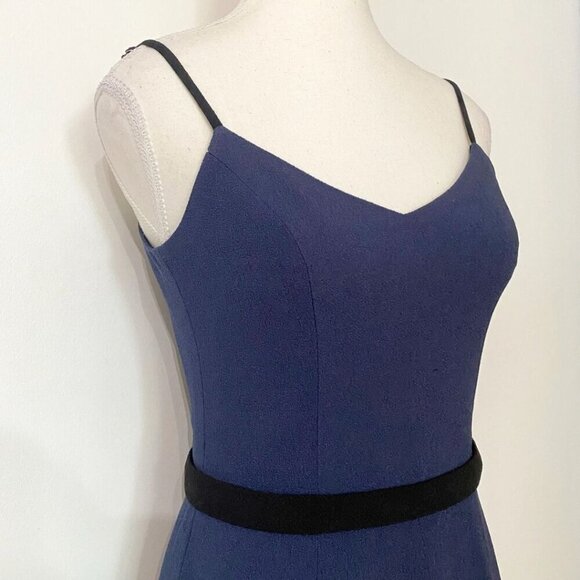 DRESS THE POPULATION EMMA NAVY SPAGHETTI STRAP SHEATH FORMAL DRESS - S - Picture 4 of 9